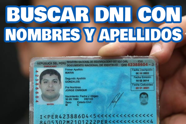 Buscar Dni Con Nombres Y Apellidos Dni Per Dniperu