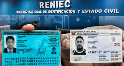 DNI electrónico de Perú con chip de identificación para uso digital