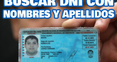 Gráfico mostrando cómo buscar un DNI con nombres y apellidos en Perú