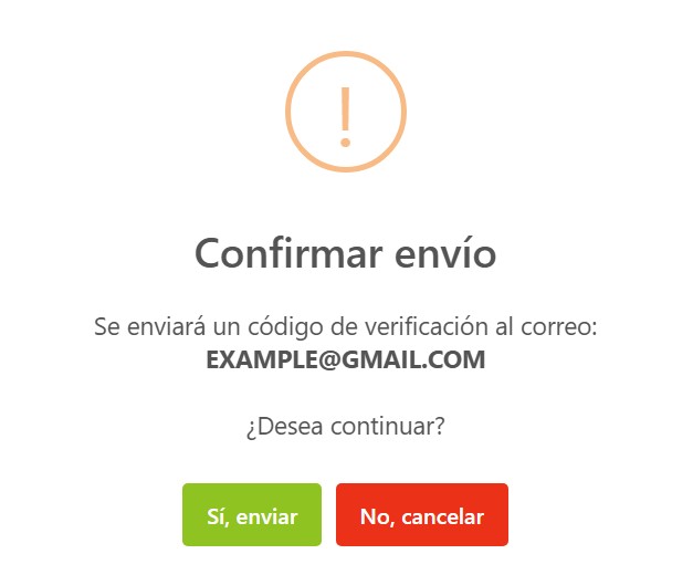 confirmar envío