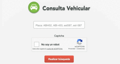 Consulta datos de un vehiculo con numero de placa Perú