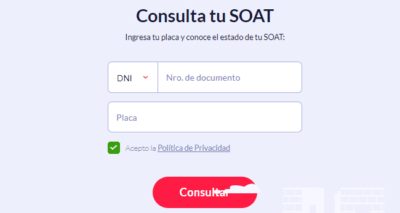 consultar soat con número de placa en Perú