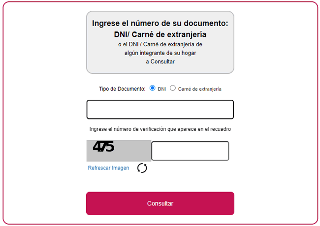 formulario de consulta sisfoh perú